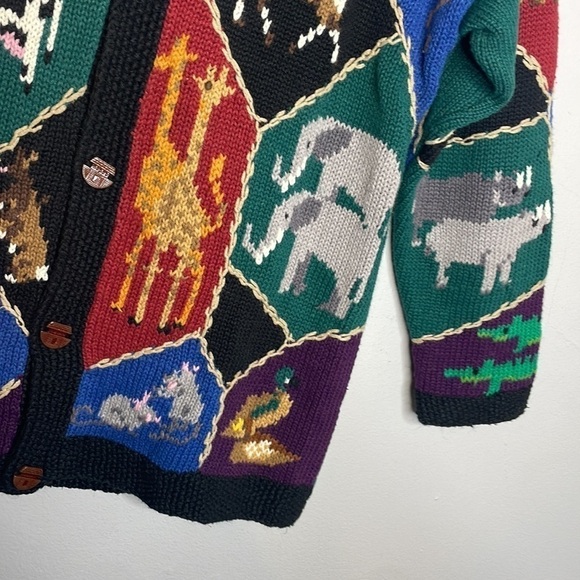 Vintage Granny Design Options AOP Noah’s Ark Sweater Wool Blend Size Large - Picture 7 of 7